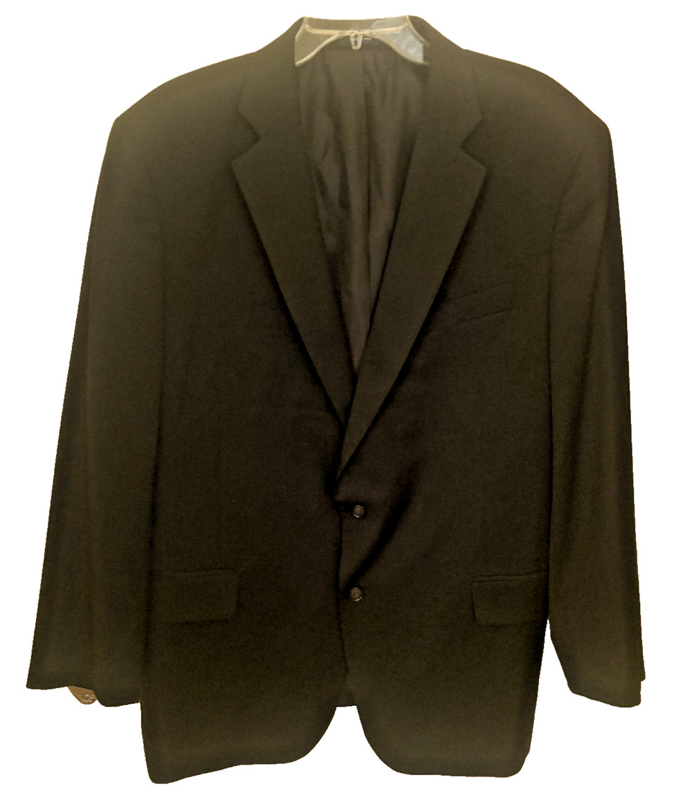 Stafford Travel Classic Fit Blazer Mens 48R Black Wool Blend Jacket Stretch